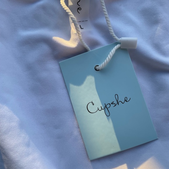 Cupshe Black White Stripe High Waist Bikini Bottom Medium - Picture 5 of 7